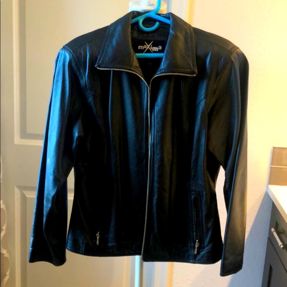 Black leather jacket
